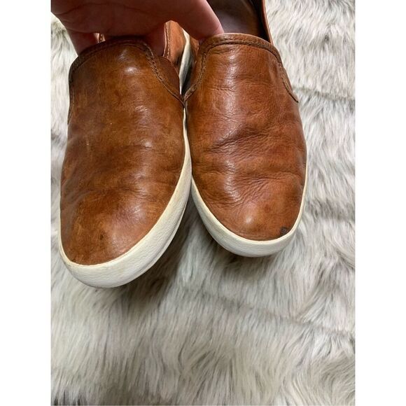 Frye Ivy Slip On Comfort Sneakers, Women's size 9M Cognac, Distressed leather - Picture 8 of 10